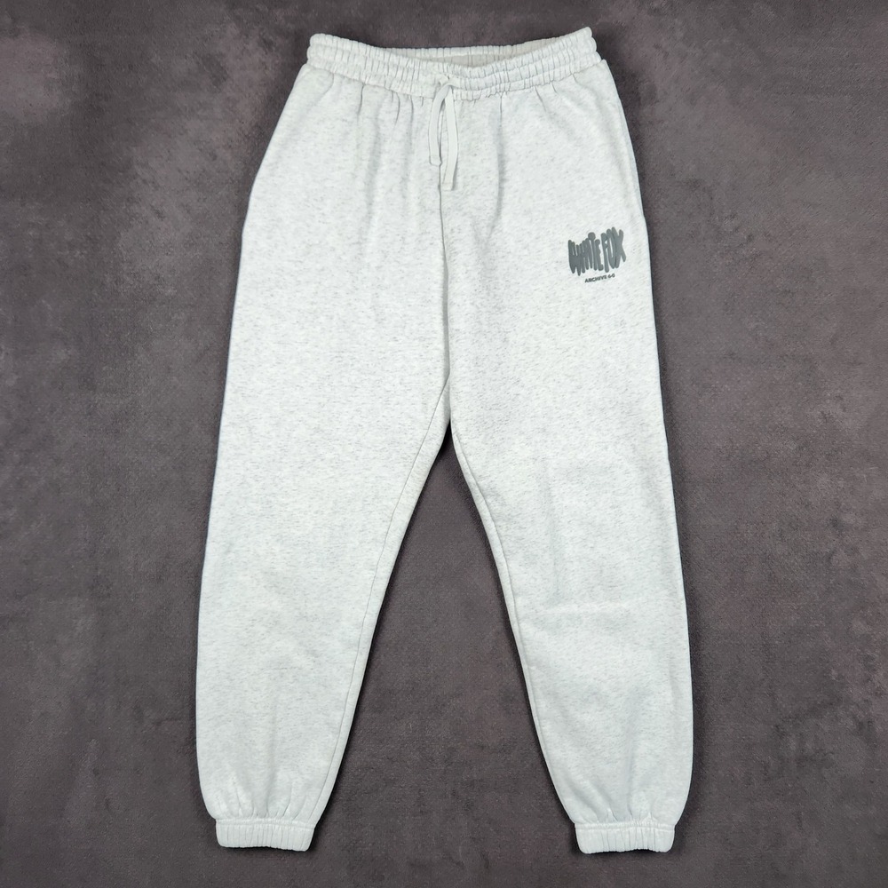 White Fox Archive 6-0 Sweatpants Womens Medium Gray Jogger Pockets Drawstring